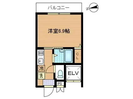 Kメゾン(1K/2階)の間取り写真