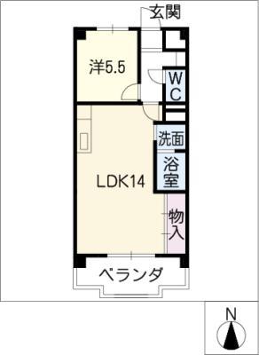 ソフィア東山(1LDK/7階)の間取り写真