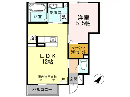 ラフォルテ(1LDK/1階)の間取り写真