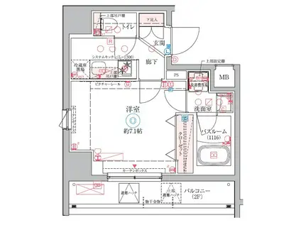 クレヴィスタ中野新橋II(1K/8階)の間取り写真