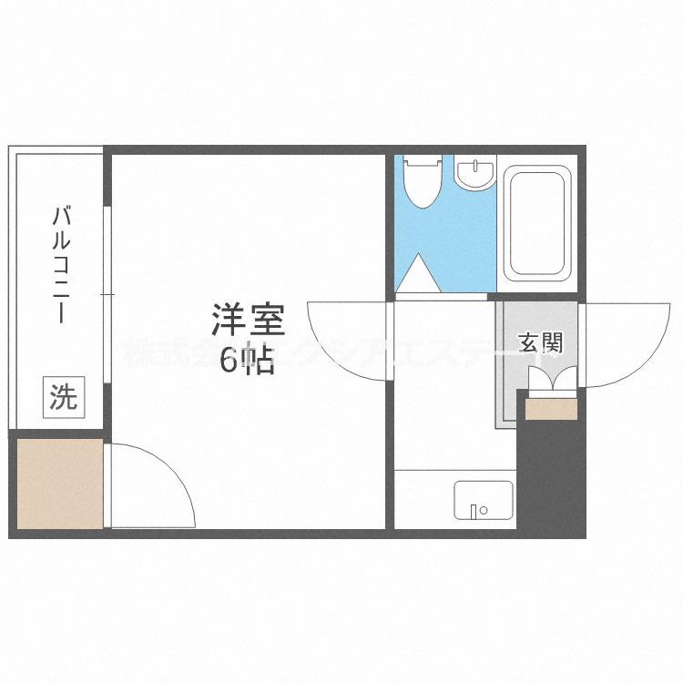 プラザアビコ(1K/4階)の間取り写真