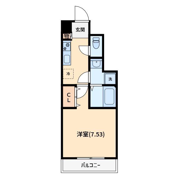 シャルマンCKK(1K/2階)の間取り写真