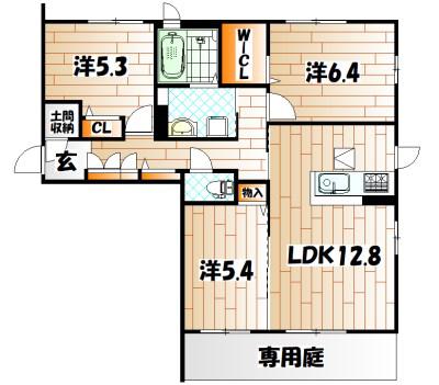 NADYAIII(3LDK/1階)の間取り写真