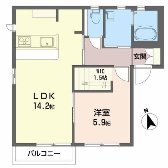 MTD.プラッツB(1LDK/2階)の間取り写真