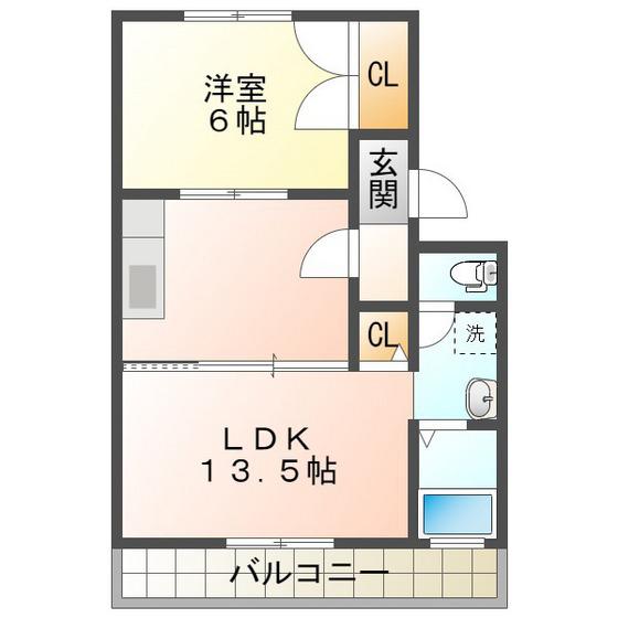 パールハイム(1LDK/2階)の間取り写真