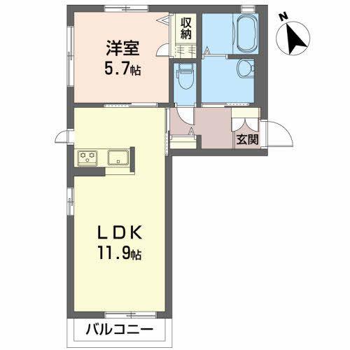 メゾン ド コンフォール I(1LDK/2階)の間取り写真