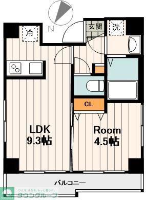 スカイヒルズ王子(1LDK/9階)の間取り写真