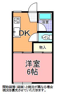 シャンブルB棟(1DK/2階)の間取り写真
