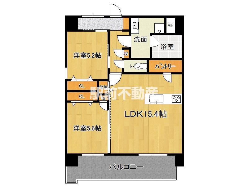 サンショウ レジデンス西新(2LDK/8階)の間取り写真