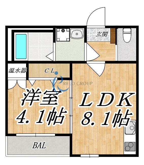 F ASECIA BECRUX (1LDK/1階)の間取り写真
