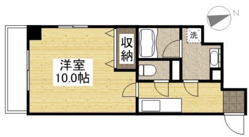 ピアシティ医大東(1K/4階)の間取り写真