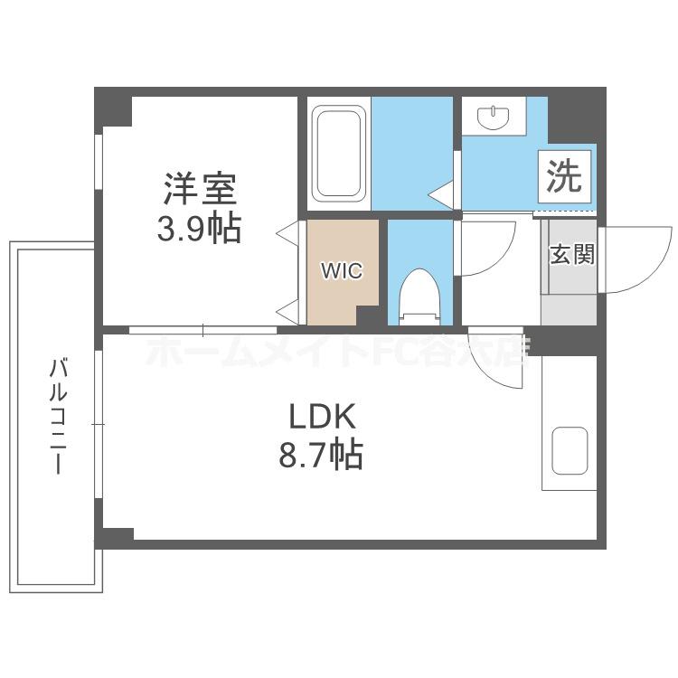 レジデンスコート森ノ宮(1LDK/1階)の間取り写真