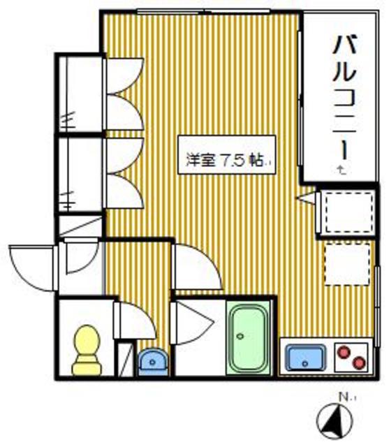 AUBADE(ワンルーム/3階)の間取り写真