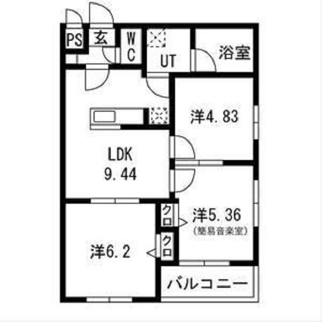 エス.フィールド奏(3LDK/5階)の間取り写真
