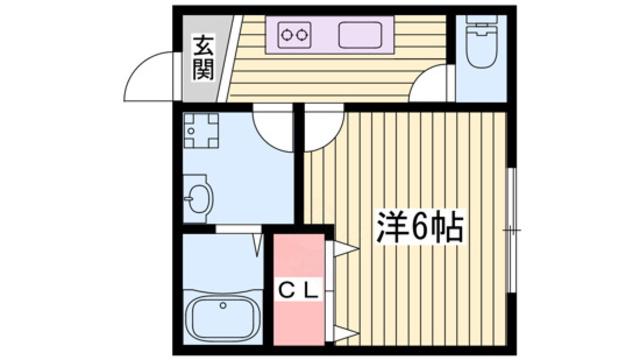 リープラス姫路天満(1K/1階)の間取り写真
