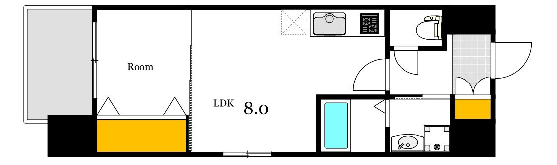 THE AL COURT(1LDK/2階)の間取り写真