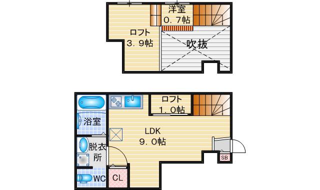 VELO SOTOYAMA(1SK/1階)の間取り写真