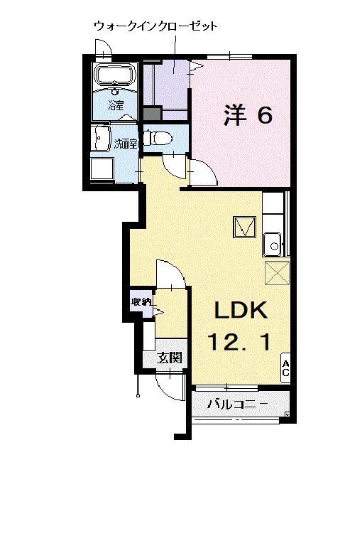 サンフローレンス(1LDK/1階)の間取り写真