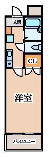 ビューハイツ四条畷(1K/1階)の間取り写真
