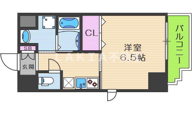 アール大阪グランデ(1K/7階)の間取り写真