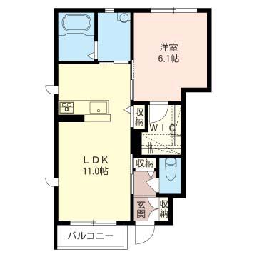 ハピネス II(1LDK/1階)の間取り写真