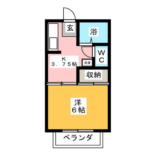 脇谷ハイツ(1K/2階)の間取り写真