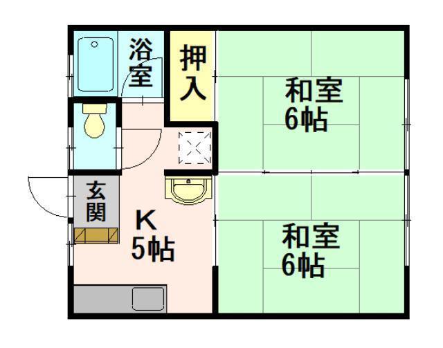 メゾン晴山(2K/2階)の間取り写真