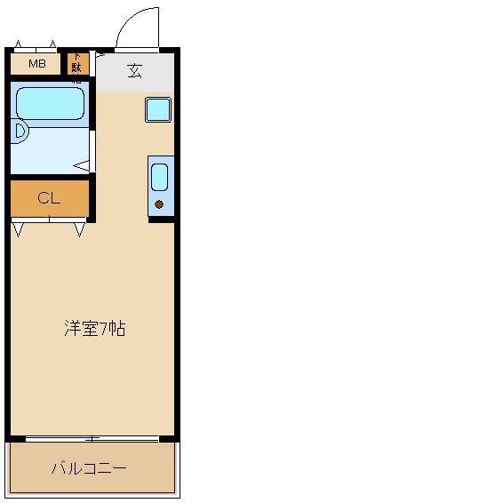 EXEマンション武庫川(1K/1階)の間取り写真