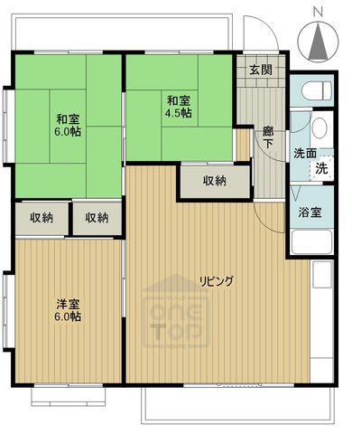 第2石田マンション(3LDK/2階)の間取り写真