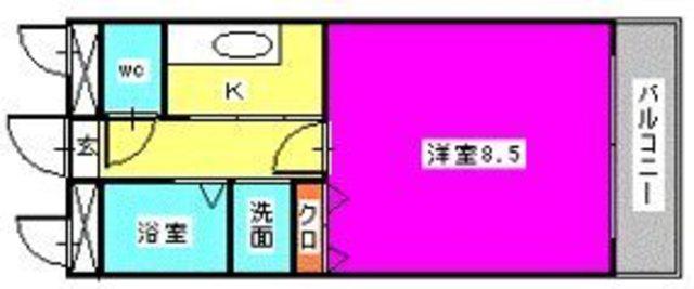 リフレイン愛宕(1K/3階)の間取り写真