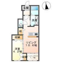 ルミーナ須賀川(1LDK/1階)の間取り写真