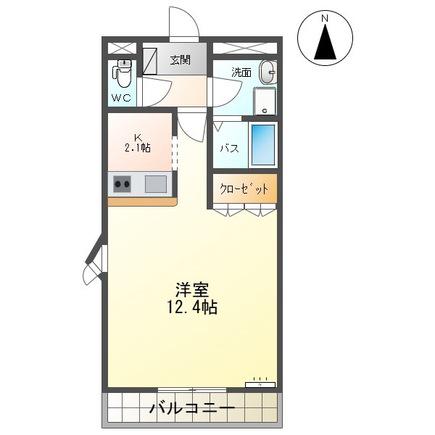 パレスさくらんぼ(1K/2階)の間取り写真