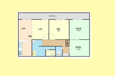 グランデ蒲田(3LDK/2階)の間取り写真
