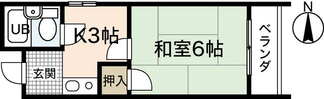 JSビル可部(1K/3階)の間取り写真