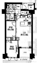 プラウド吉祥寺本町(2LDK/1階)の間取り写真