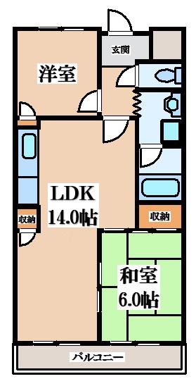 メゾン・ローゼ(2LDK/3階)の間取り写真