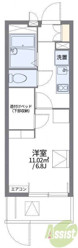 レオパレスシャレーこうだ(1K/1階)の間取り写真