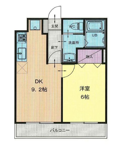 ライフイン木月(1LDK/2階)の間取り写真