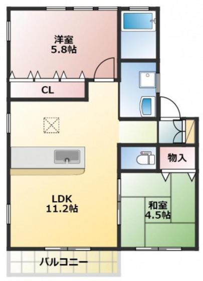 大福プランドール(2LDK/2階)の間取り写真