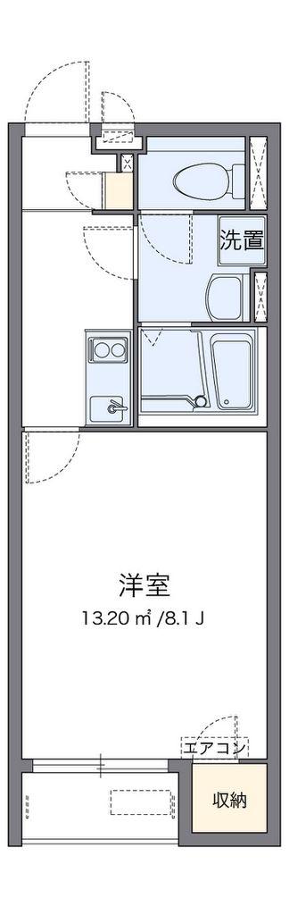 クレイノコンフォート上本町II(1K/1階)の間取り写真