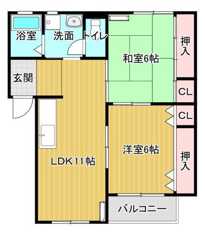 メゾンロイヤル(2LDK/1階)の間取り写真