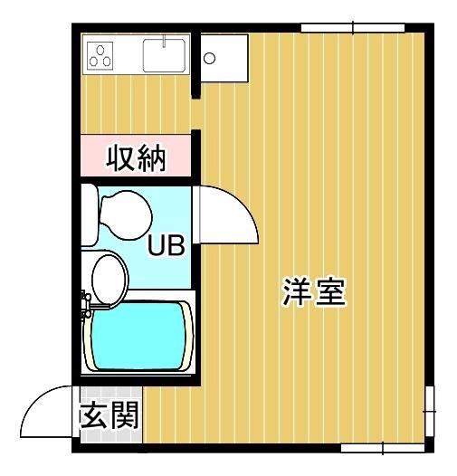 フラッツ塚口(ワンルーム/2階)の間取り写真