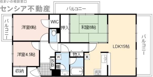 パードレ関目(3LDK/7階)の間取り写真