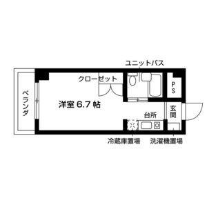 プランドール(ワンルーム/6階)の間取り写真