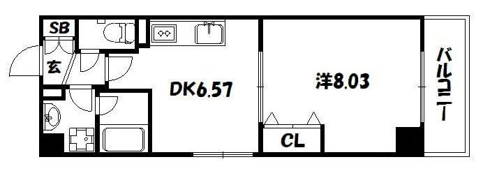 プラネシア星の子四条西洞院(1DK/7階)の間取り写真