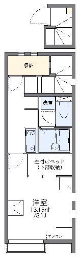 レオネクストKTY 白浜II(1K/2階)の間取り写真