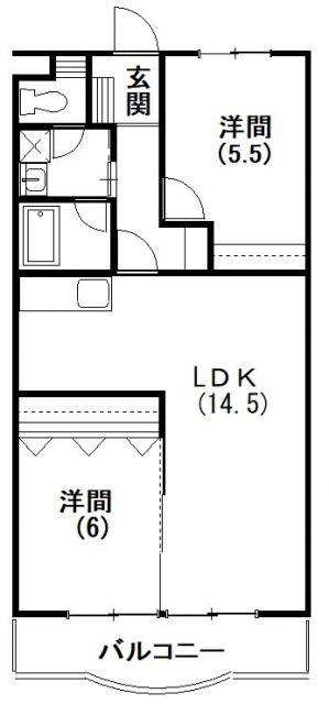 カーサマルコ(2LDK/2階)の間取り写真