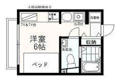学生会館KMビル(1K/2階)の間取り写真