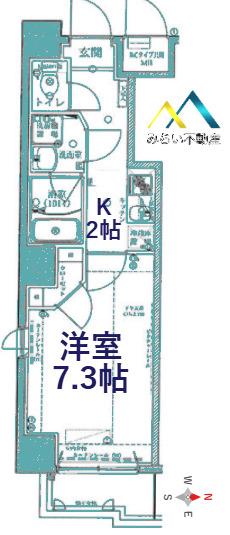 グランリーヴェル横濱三ツ沢公園(1K/6階)の間取り写真