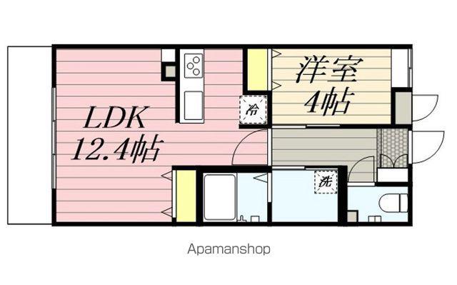GRAND NINE南宮崎(1LDK/1階)の間取り写真